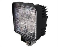 LED Arbeidslys, Firkantet, 27 Watt LED 12/24Volt 30gr.